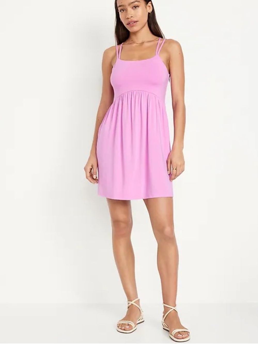 New! Old Navy fit and flare strappy mini Dress purple XXL 40008